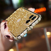 Brokat diamentowy metalowy zderzak skrzynka dla iPhone 11 12 Mini 13 Pro 14 Pro Max X Xr Xs Max 6 7 8 14 Plus skrzynka Rhinestone Bling okładka 4